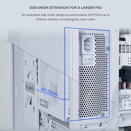 LIAN LI O11D MINI V2 Flow | Carcasa compacta ATX de flujo de aire de media torre para computadora | Vista panorámica | Flujo de aire de alto rendimiento | Incluye 5 ventiladores de hoja inversa de