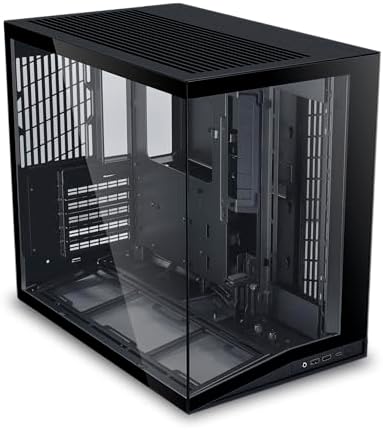 LIAN LI O11D MINI V2   Compact ATX Mid Tower Airflow Computer Case   Panoramic View   Fully Ventilated Airflow   Adjustable I/O   Pillar Less   Cable Management   Black  O11DMIV2X 