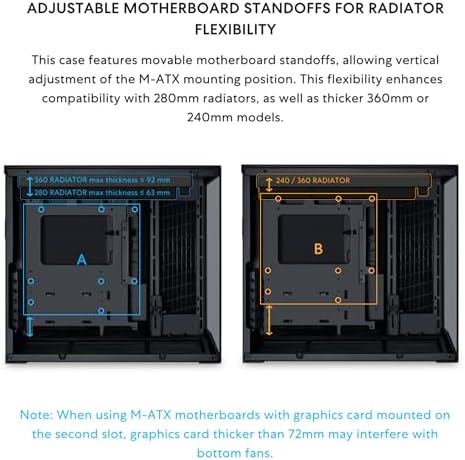 LIAN LI O11D MINI V2   Compact ATX Mid Tower Airflow Computer Case   Panoramic View   Fully Ventilated Airflow   Adjustable I/O   Pillar Less   Cable Management   Black  O11DMIV2X 