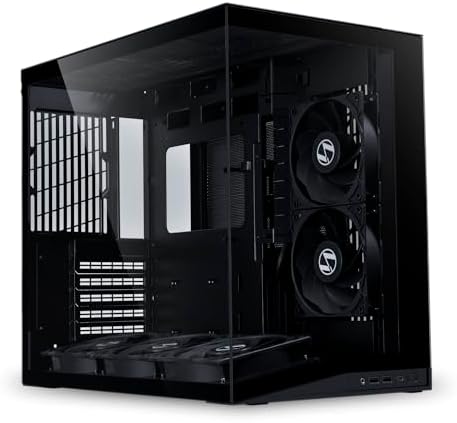 LIAN LI O11D MINI V2   Compact ATX Mid Tower Airflow Computer Case   Panoramic View   Fully Ventilated Airflow   Adjustable I/O   Pillar Less   Cable Management   Black  O11DMIV2X 