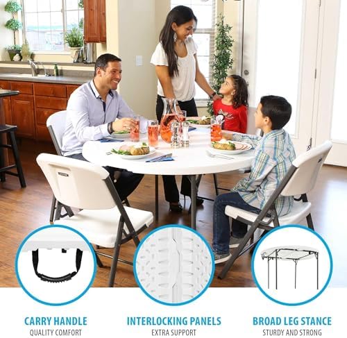 LIFETIME Light Commercial Fold in Half Round Table  4 Foot