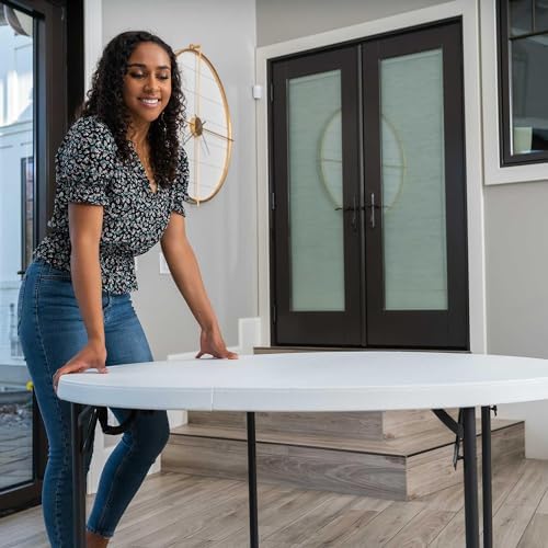 LIFETIME Light Commercial Fold in Half Round Table  4 Foot