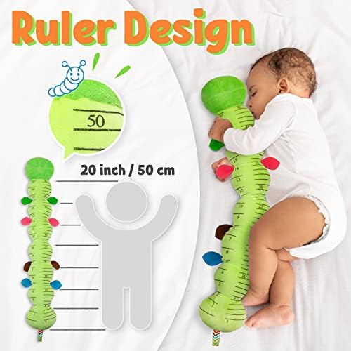 LIGHTDESIRE Baby Toys Musical Caterpillar Infant Toys Stuffed Animals with Mirror Ruler Design Pull String&Rattles Sensory Toy for Tummy Time Boy Girl Newborn Gifts 3 6 12 Months Rose Pink Knot Limb