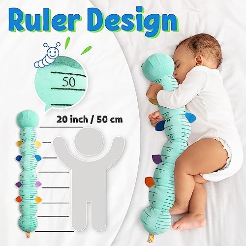 LIGHTDESIRE Baby Toys Musical Caterpillar Infant Toys Stuffed Animals with Mirror Ruler Design Pull String&Rattles Sensory Toy for Tummy Time Boy Girl Newborn Gifts 3 6 12 Months Rose Pink Knot Limb