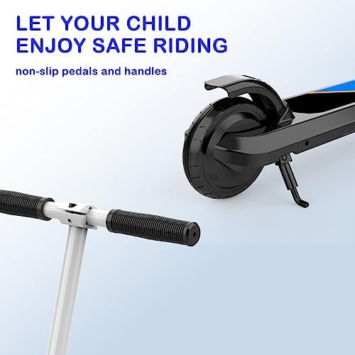LINGTENG Electric Scooter for Kids Age 6 10  Kick Start Boost Scooter with Adjustable Speed and Height  Flash Wheel & Deck Lights