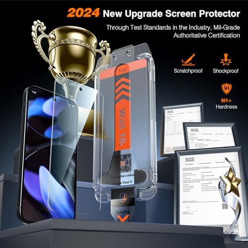 LK 2 Pack for Google Pixel 9 Screen Protector with 2 Pack Camera Lens Protector  HD Ultra thin  9H Hardness Tempered Glass Screen Protector for Pixel 9  Fingerprint Compatible  Bubble Free