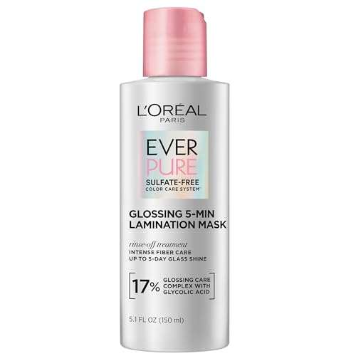 LOreal Paris Glossing Lamination Hair Mask with Glycolic Acid  Hair Treatment for Lasting Shine and Smoothness for Dull  Dry Hair  EverPure  5 1 Fl Oz