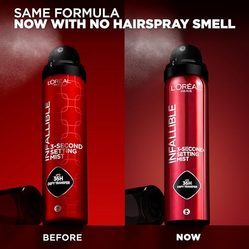 LOreal Paris Infallible XL 3 Second Setting Spray Mist  Microfine Mist for up to 36HR Wear  Clear  3 9 Oz