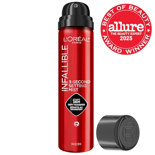 LOreal Paris Infallible XL 3 Second Setting Spray Mist  Microfine Mist for up to 36HR Wear  Clear  3 9 Oz