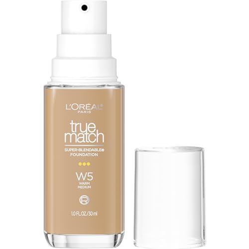 LOreal Paris True Match Super Blendable Foundation  Medium Coverage Liquid Foundation Makeup  W5  Medium  1 Fl Oz