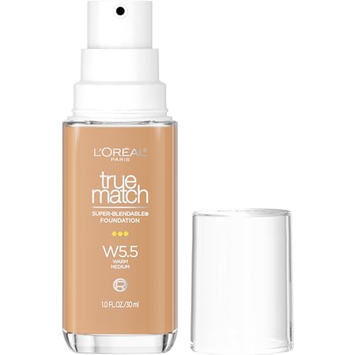 LOreal Paris True Match Super Blendable Foundation  Medium Coverage Liquid Foundation Makeup  W5  Medium  1 Fl Oz