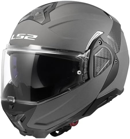 LS2 Helmets Advant II Modular Motorcycle Helmet W/SunShield  Gloss Jeans Gray   X Small 