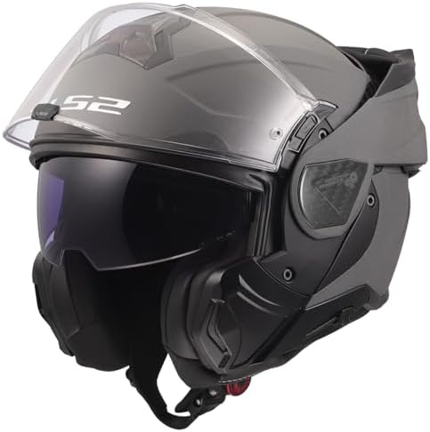 LS2 Helmets Advant II Modular Motorcycle Helmet W/SunShield  Gloss Jeans Gray   X Small 