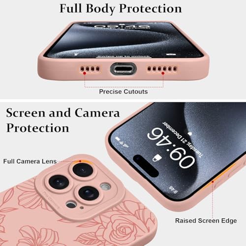 LSL Funda para iPhone 13, diseño de flores moradas, diseño de estampado de flores, TPU suave, lente de cámara completa, anti-caídas, antiarañazos, a prueba de golpes, funda protectora delgada para