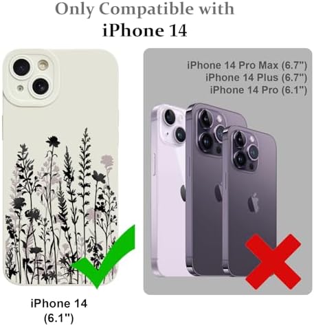 LSL Funda para iPhone 13, diseño de flores moradas, diseño de estampado de flores, TPU suave, lente de cámara completa, anti-caídas, antiarañazos, a prueba de golpes, funda protectora delgada para