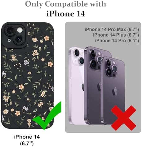 LSL Funda para iPhone 13, diseño de flores moradas, diseño de estampado de flores, TPU suave, lente de cámara completa, anti-caídas, antiarañazos, a prueba de golpes, funda protectora delgada para