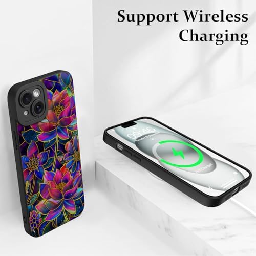 LSL Funda para iPhone 13, diseño de flores moradas, diseño de estampado de flores, TPU suave, lente de cámara completa, anti-caídas, antiarañazos, a prueba de golpes, funda protectora delgada para