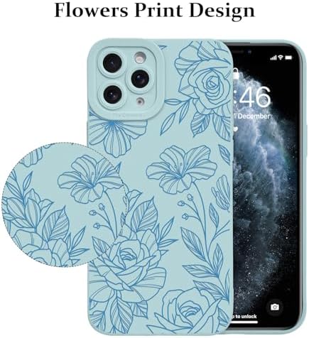 LSL Funda para iPhone 13, diseño de flores moradas, diseño de estampado de flores, TPU suave, lente de cámara completa, anti-caídas, antiarañazos, a prueba de golpes, funda protectora delgada para
