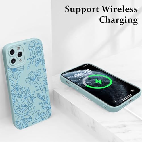 LSL Funda para iPhone 13, diseño de flores moradas, diseño de estampado de flores, TPU suave, lente de cámara completa, anti-caídas, antiarañazos, a prueba de golpes, funda protectora delgada para