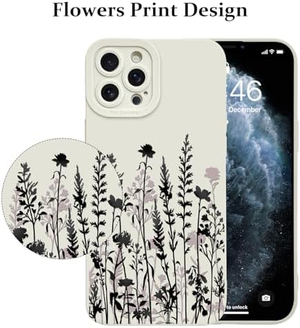 LSL Funda para iPhone 13, diseño de flores moradas, diseño de estampado de flores, TPU suave, lente de cámara completa, anti-caídas, antiarañazos, a prueba de golpes, funda protectora delgada para