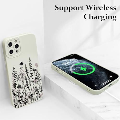 LSL Funda para iPhone 13, diseño de flores moradas, diseño de estampado de flores, TPU suave, lente de cámara completa, anti-caídas, antiarañazos, a prueba de golpes, funda protectora delgada para