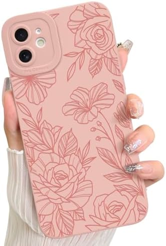 LSL Funda para iPhone 13, diseño de flores moradas, diseño de estampado de flores, TPU suave, lente de cámara completa, anti-caídas, antiarañazos, a prueba de golpes, funda protectora delgada para