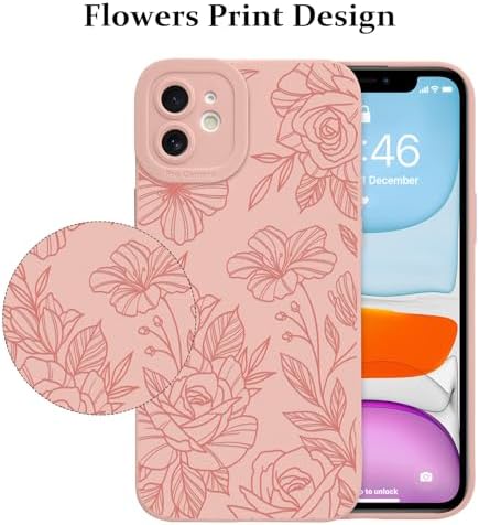 LSL Funda para iPhone 13, diseño de flores moradas, diseño de estampado de flores, TPU suave, lente de cámara completa, anti-caídas, antiarañazos, a prueba de golpes, funda protectora delgada para