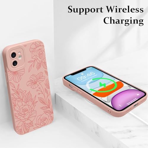 LSL Funda para iPhone 13, diseño de flores moradas, diseño de estampado de flores, TPU suave, lente de cámara completa, anti-caídas, antiarañazos, a prueba de golpes, funda protectora delgada para