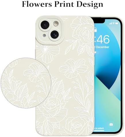 LSL Funda para iPhone 13, diseño de flores moradas, diseño de estampado de flores, TPU suave, lente de cámara completa, anti-caídas, antiarañazos, a prueba de golpes, funda protectora delgada para