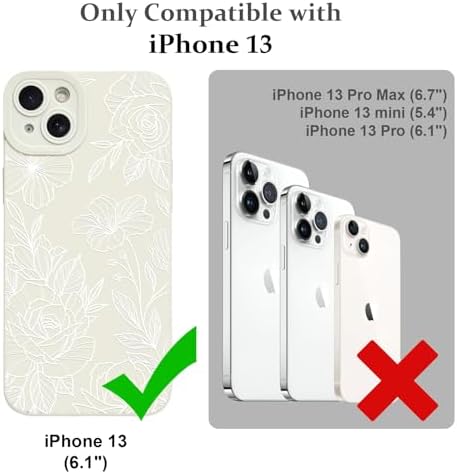 LSL Funda para iPhone 13, diseño de flores moradas, diseño de estampado de flores, TPU suave, lente de cámara completa, anti-caídas, antiarañazos, a prueba de golpes, funda protectora delgada para