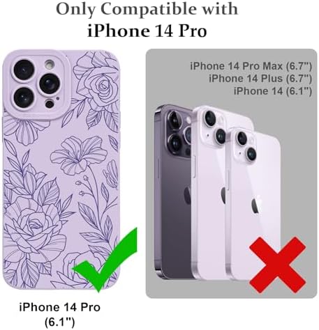 LSL Funda para iPhone 13, diseño de flores moradas, diseño de estampado de flores, TPU suave, lente de cámara completa, anti-caídas, antiarañazos, a prueba de golpes, funda protectora delgada para