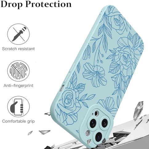 LSL Funda para iPhone 13, diseño de flores moradas, diseño de estampado de flores, TPU suave, lente de cámara completa, anti-caídas, antiarañazos, a prueba de golpes, funda protectora delgada para