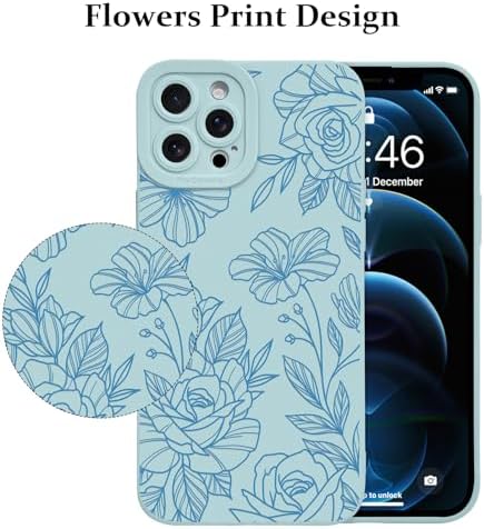 LSL Funda para iPhone 13, diseño de flores moradas, diseño de estampado de flores, TPU suave, lente de cámara completa, anti-caídas, antiarañazos, a prueba de golpes, funda protectora delgada para