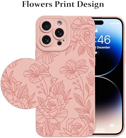 LSL Funda para iPhone 13, diseño de flores moradas, diseño de estampado de flores, TPU suave, lente de cámara completa, anti-caídas, antiarañazos, a prueba de golpes, funda protectora delgada para