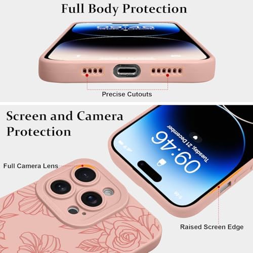 LSL Funda para iPhone 13, diseño de flores moradas, diseño de estampado de flores, TPU suave, lente de cámara completa, anti-caídas, antiarañazos, a prueba de golpes, funda protectora delgada para