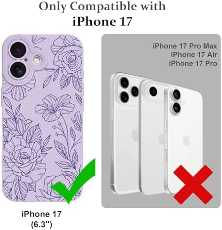 LSL Funda para iPhone 13, diseño de flores moradas, diseño de estampado de flores, TPU suave, lente de cámara completa, anti-caídas, antiarañazos, a prueba de golpes, funda protectora delgada para