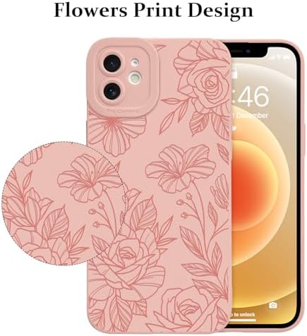 LSL Funda para iPhone 13, diseño de flores moradas, diseño de estampado de flores, TPU suave, lente de cámara completa, anti-caídas, antiarañazos, a prueba de golpes, funda protectora delgada para