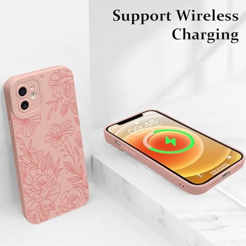 LSL Funda para iPhone 13, diseño de flores moradas, diseño de estampado de flores, TPU suave, lente de cámara completa, anti-caídas, antiarañazos, a prueba de golpes, funda protectora delgada para