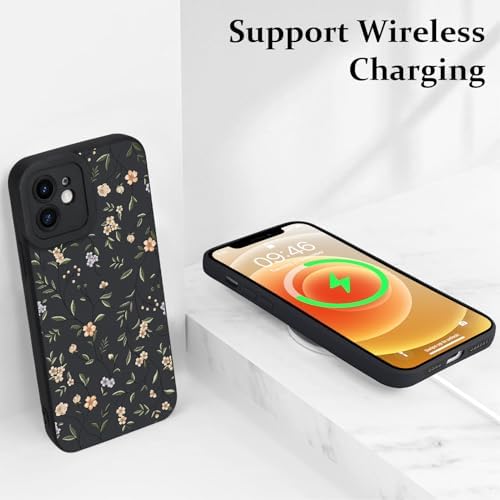 LSL Funda para iPhone 13, diseño de flores moradas, diseño de estampado de flores, TPU suave, lente de cámara completa, anti-caídas, antiarañazos, a prueba de golpes, funda protectora delgada para