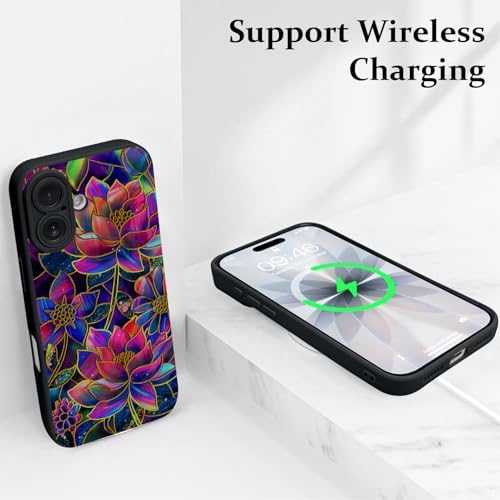 LSL Funda para iPhone 13, diseño de flores moradas, diseño de estampado de flores, TPU suave, lente de cámara completa, anti-caídas, antiarañazos, a prueba de golpes, funda protectora delgada para