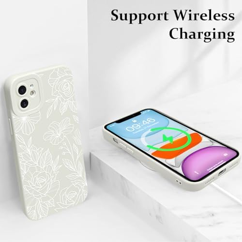 LSL Funda para iPhone 13, diseño de flores moradas, diseño de estampado de flores, TPU suave, lente de cámara completa, anti-caídas, antiarañazos, a prueba de golpes, funda protectora delgada para