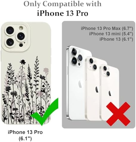 LSL Funda para iPhone 13, diseño de flores moradas, diseño de estampado de flores, TPU suave, lente de cámara completa, anti-caídas, antiarañazos, a prueba de golpes, funda protectora delgada para