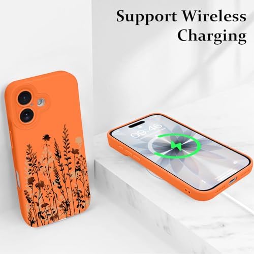 LSL Funda para iPhone 13, diseño de flores moradas, diseño de estampado de flores, TPU suave, lente de cámara completa, anti-caídas, antiarañazos, a prueba de golpes, funda protectora delgada para