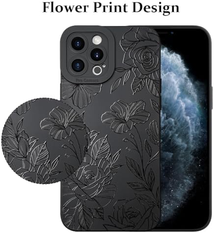 LSL Funda para iPhone 13, diseño de flores moradas, diseño de estampado de flores, TPU suave, lente de cámara completa, anti-caídas, antiarañazos, a prueba de golpes, funda protectora delgada para