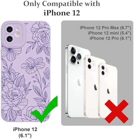 LSL Funda para iPhone 13, diseño de flores moradas, diseño de estampado de flores, TPU suave, lente de cámara completa, anti-caídas, antiarañazos, a prueba de golpes, funda protectora delgada para