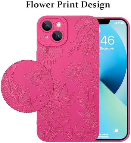 LSL Funda para iPhone 13, diseño de flores moradas, diseño de estampado de flores, TPU suave, lente de cámara completa, anti-caídas, antiarañazos, a prueba de golpes, funda protectora delgada para