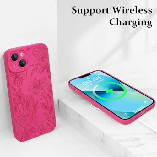 LSL Funda para iPhone 13, diseño de flores moradas, diseño de estampado de flores, TPU suave, lente de cámara completa, anti-caídas, antiarañazos, a prueba de golpes, funda protectora delgada para