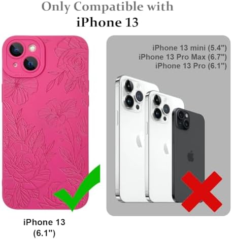 LSL Funda para iPhone 13, diseño de flores moradas, diseño de estampado de flores, TPU suave, lente de cámara completa, anti-caídas, antiarañazos, a prueba de golpes, funda protectora delgada para