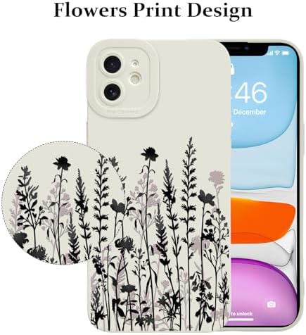 LSL Funda para iPhone 13, diseño de flores moradas, diseño de estampado de flores, TPU suave, lente de cámara completa, anti-caídas, antiarañazos, a prueba de golpes, funda protectora delgada para