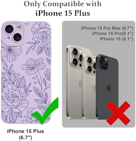 LSL Funda para iPhone 13, diseño de flores moradas, diseño de estampado de flores, TPU suave, lente de cámara completa, anti-caídas, antiarañazos, a prueba de golpes, funda protectora delgada para